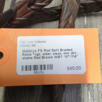 FS Rsd Soft Braided Reins *vgc, older, clean, mnr dirt, stains
