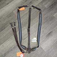 Leather & Ellastic Breastplate, Running Martingale Attachement, snaps *gc/xc, clean, dirty, stiff, residue, hair, faded, stains
