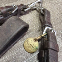 Leather & Ellastic Breastplate, Running Martingale Attachement, snaps *gc/xc, clean, dirty, stiff, residue, hair, faded, stains
