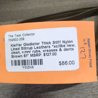 Thick Stiff Nylon Lined Stirrup Leathers *xc/like new, clean, v.mnr rubs, creases & dents
