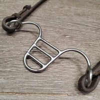 W Tongue Depressor, Fine Leather Hanger, tag *like new/xc, mnr stain, cracks, tight keeper
