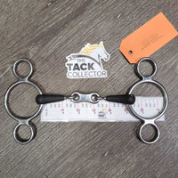 "Eco Pure" Thin Light French Link 2 Ring Gag Bit, flat center Bit *vgc, clean, mnr residue
