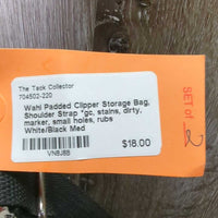 Padded Clipper Storage Bag, Shoulder Strap *gc, stains, dirty, marker, small holes, rubs
