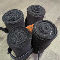 4 Stretchy Nylon Leg Wraps *gc, clean, rubs, snags, rough edges, pilly, faded
