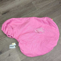 Thick Cotton & Hvy Fleece Lined Saddle Cover *gc, clean, older, faded, marker, stains, threads, clumpy
