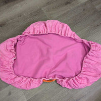 Thick Cotton & Hvy Fleece Lined Saddle Cover *gc, clean, older, faded, marker, stains, threads, clumpy
