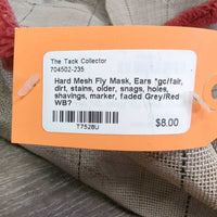 Hard Mesh Fly Mask, Ears *gc/fair, dirt, stains, older, snags, holes, shavings, marker, faded
