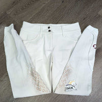 Euro Seat Sticky Breeches *vgc/gc, stained seat & legs, seam puckers, stains/marks, pulled seat seams, older, dry/rough stickies
