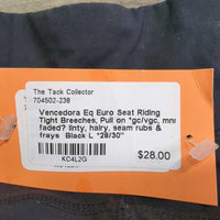 Euro Seat Riding Tight Breeches, Pull on *gc/vgc, mnr faded? linty, hairy, seam rubs & frays
