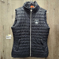 Light Puffy Vest, High Collar, Zipper *gc, edge & collar rubs, mnr faded pits
