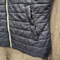 Light Puffy Vest, High Collar, Zipper *gc, edge & collar rubs, mnr faded pits
