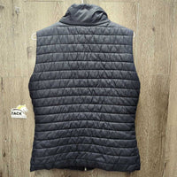 Light Puffy Vest, High Collar, Zipper *gc, edge & collar rubs, mnr faded pits
