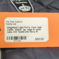 Light Puffy Vest, High Collar, Zipper *gc, edge & collar rubs, mnr faded pits
