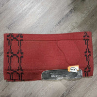 Wool Wst Saddle Pad, Front Shims *gc, clean, stains, wavy & hairy underside, hairy, rubs, residue/film, older
