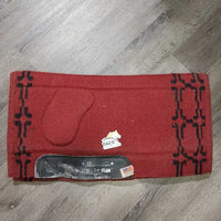 Wool Wst Saddle Pad, Front Shims *gc, clean, stains, wavy & hairy underside, hairy, rubs, residue/film, older
