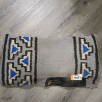 Thick Wool Wst Saddle Pad *gc, v.thick hairy clumps, leather: v.gunky, stains, rubs, snags, frays, dingy
