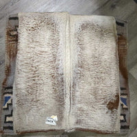 Thick Wool Wst Saddle Pad *gc, v.thick hairy clumps, leather: v.gunky, stains, rubs, snags, frays, dingy
