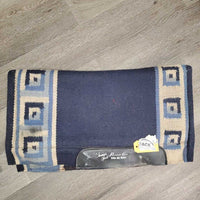 Signed Wool Lined Western Saddle Pad *vgc/gc, clean, hairy, uneven, v clumpy, mnr dirt, rubs, stains, stiff, puckers, thread bare
