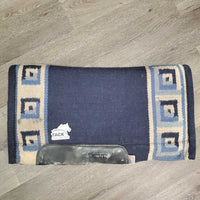 Signed Wool Lined Western Saddle Pad *vgc/gc, clean, hairy, uneven, v clumpy, mnr dirt, rubs, stains, stiff, puckers, thread bare
