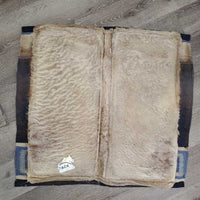Signed Wool Lined Western Saddle Pad *vgc/gc, clean, hairy, uneven, v clumpy, mnr dirt, rubs, stains, stiff, puckers, thread bare
