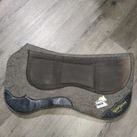 .5" Thick Felt Shimmable Western Saddle Pad, 6 Pockets & Shims *gc, clean, rubs, discolored, frays, mnr loose threads
