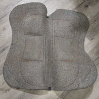 .5" Thick Felt Shimmable Western Saddle Pad, 6 Pockets & Shims *gc, clean, rubs, discolored, frays, mnr loose threads
