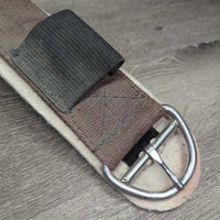 Nylon Web Cinch, Thin Felt Velcro Liner, 2x D Rings *gc/fair, clean, older, rubs, hairy, faded, rubs, pills, stains, frays
