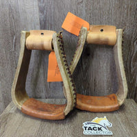 Rawhide Stirrups, leather bottom *vgc/xc, clean, mnr stains
