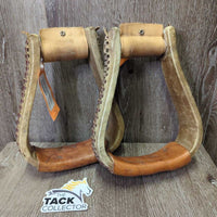 Rawhide Stirrups, leather bottom *vgc/xc, clean, mnr stains
