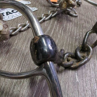SS Chain Gag Bit, Lariat Noseband, chain *vgc, dirt/residue, mnr rust, stains, scuffs & scratches
