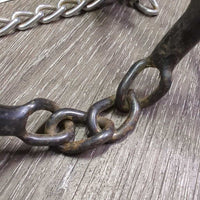SS Chain Gag Bit, Lariat Noseband, chain *vgc, dirt/residue, mnr rust, stains, scuffs & scratches

