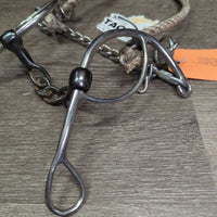 SS Chain Gag Bit, Lariat Noseband, chain *vgc, dirt/residue, mnr rust, stains, scuffs & scratches
