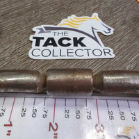 Curved LS Mullen Mouth Western Bit, Center Roller, Chain, Tooled Sides *gc, rubs, clean, rusty, stains
