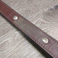 1" Wide Thick Soft Leather & Engraved Silver Breastcollar *xc/vgc, mnr dirt, creases
