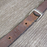 1" Wide Thick Soft Leather & Engraved Silver Breastcollar *xc/vgc, mnr dirt, creases
