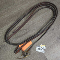 Thick Double Leather Split Reins, 1 lace *gc, mnr dirt, stains, rubs & creases
