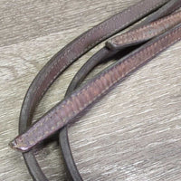 Thick Double Leather Split Reins, 1 lace *gc, mnr dirt, stains, rubs & creases
