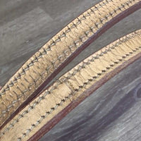 Leather Split Reins, chicago screws *gc, stains, rubs, scrapes, stiff, creases
