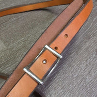 Pr Flat Leather Barrel - Roper Loop Reins, 2x snaps, conway buckle *xc/like new, clean, mnr rubs
