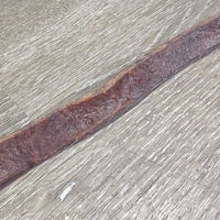 Narrow Braided Leather Barrel - Roper Loop Reins, snap, conway buckle *gc, clean, film, stains, twist, bent, stiff

