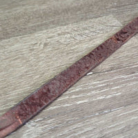 Narrow Braided Leather Barrel - Roper Loop Reins, snap, conway buckle *gc, clean, film, stains, twist, bent, stiff
