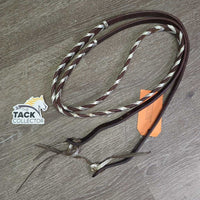 Thick Barrel - Roper Loop Reins, Silver Laces & ties *vgc, clean, mrn frayed & rubbed lace edges
