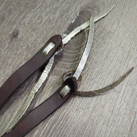 Thick Barrel - Roper Loop Reins, Silver Laces & ties *vgc, clean, mrn frayed & rubbed lace edges
