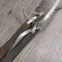 Thick Barrel - Roper Loop Reins, Silver Laces & ties *vgc, clean, mrn frayed & rubbed lace edges
