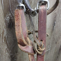 Headstall, 4.75" XLarge Loose Ring Bit, Split Reins *gc, BROKEN Rein End, missing Clip, dirt, scrapes, twists, stains
