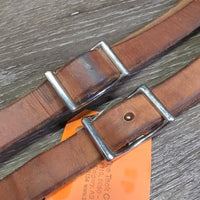 Thick Leather & Soft Rubber Roper - Barrel Loop Reins, 2x Conway Buckles *vgc/gc, clean, mnr stains, scrapes & rubs
