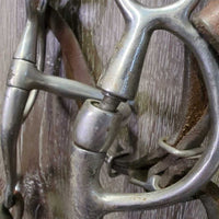 Headstall, 5" Bit, Split Reins, Chin Strap *gc, dirt, broken bit, v.knotted reins
