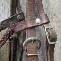 Headstall, Rubber Covered Bike Chain Mechanical Hackmore *gc, clean, stains, stiff?cracking rubber, older, rubs, sticker?residue
