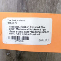 Headstall, Rubber Covered Bike Chain Mechanical Hackmore *gc, clean, stains, stiff?cracking rubber, older, rubs, sticker?residue

