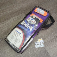 4 Fleece Polos, bag vgc/xc, mnr dirt & hair, torn bag & handle
